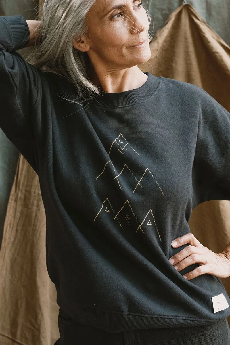 Sudadera Oversize Joana  Montañas Negro