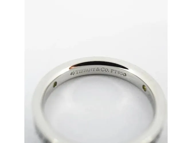Tiffany & Co Anillo de banda de platino 950 Tiffany con diamante 