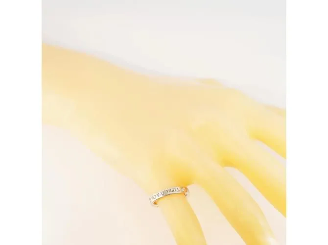 Tiffany & Co Anillo de banda de platino 950 Tiffany con diamante 