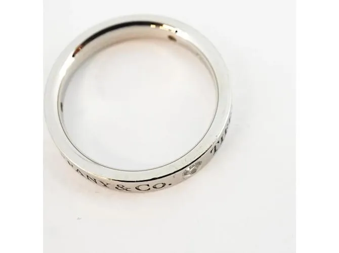 Tiffany & Co Anillo de banda de platino 950 Tiffany con diamante 