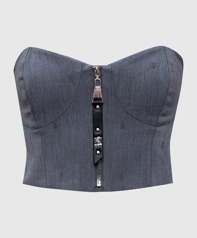 Twinset Actitude Gray bustier top with logo