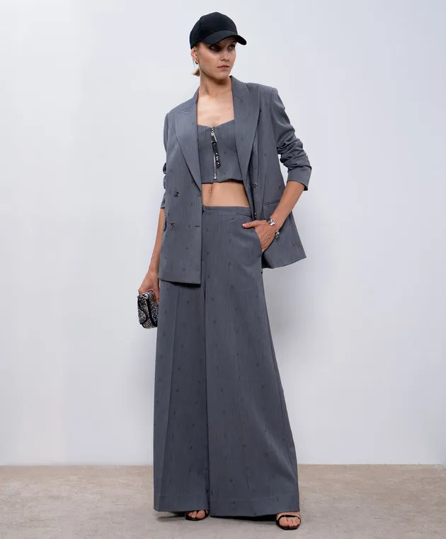 Twinset Actitude Gray bustier top with logo