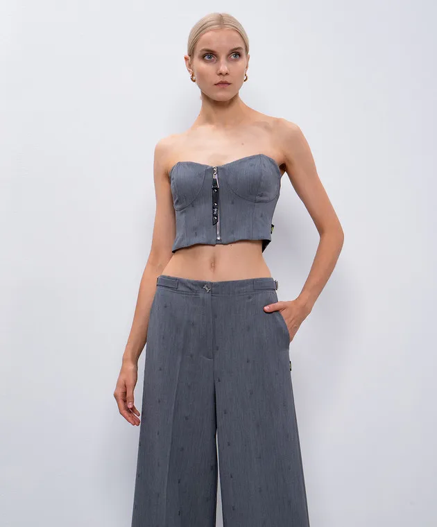 Twinset Actitude Gray bustier top with logo
