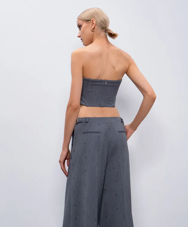 Twinset Actitude Gray bustier top with logo