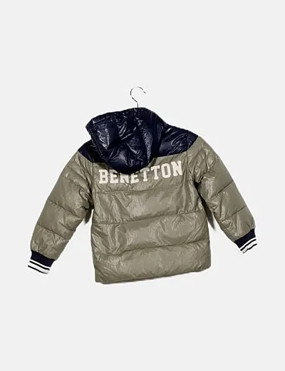 United colors of benetton Abrigo verde capucha
