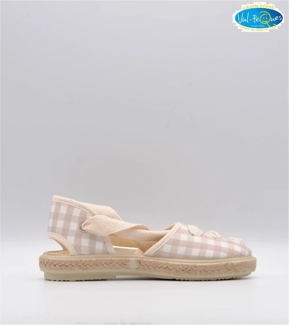 VALENCIANAS NIÑA VULPEQUES BEIGE CUADROS VICHY