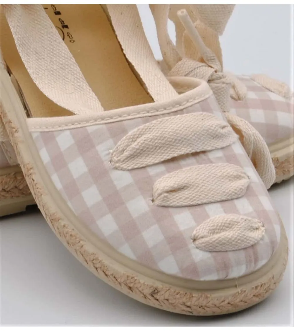 VALENCIANAS NIÑA VULPEQUES BEIGE CUADROS VICHY