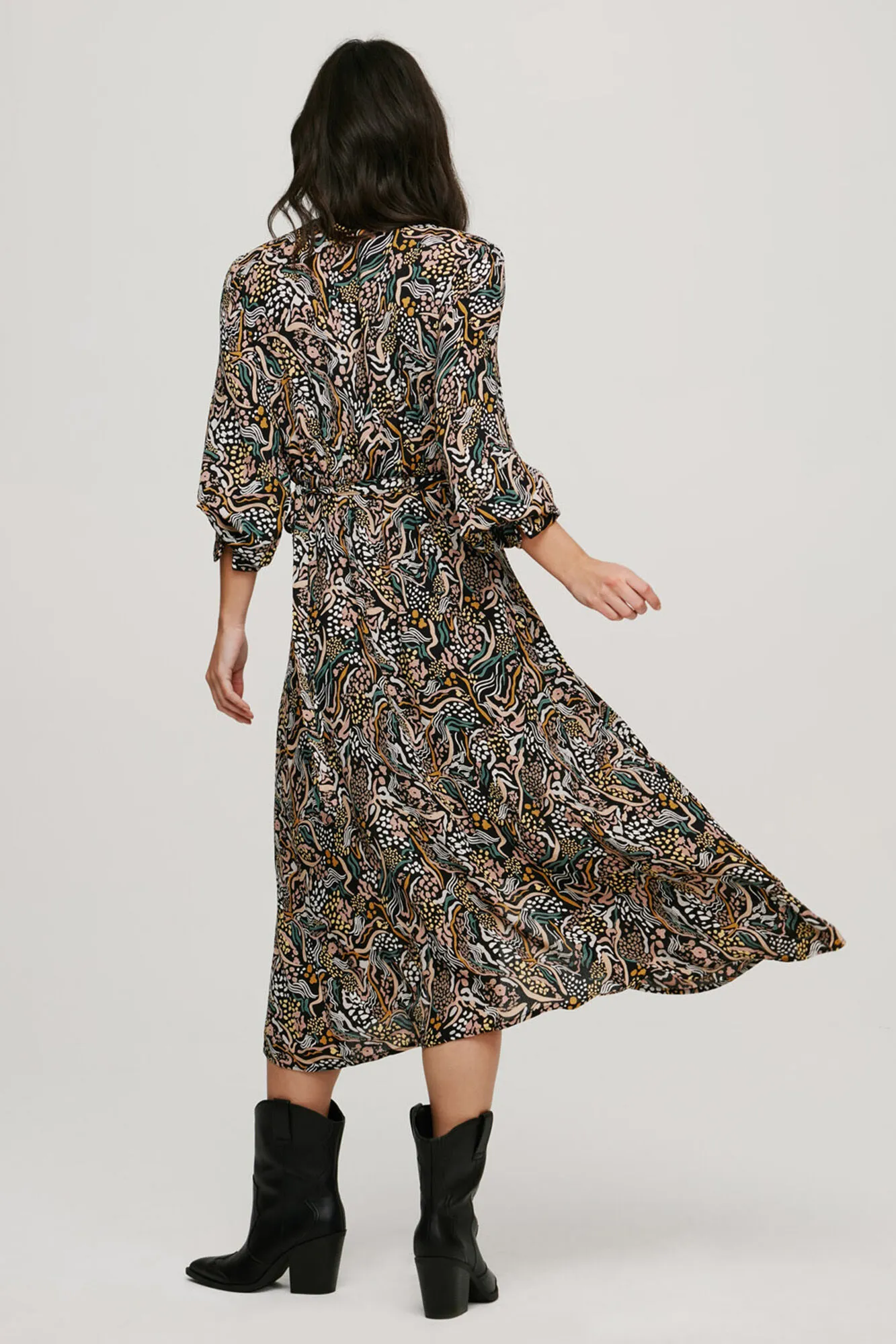 Vila Vestido estampado escote pico