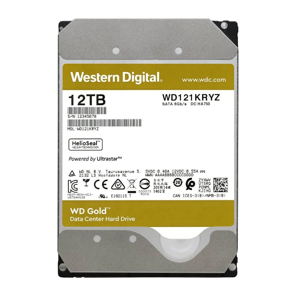 Western Digital Disco Duro Gold SATA 12TB, WD121KRYZ