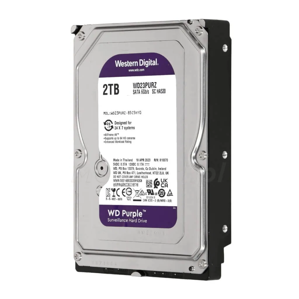 Western Digital Disco Duro Interno 2TB 64BM, WD23PURZ