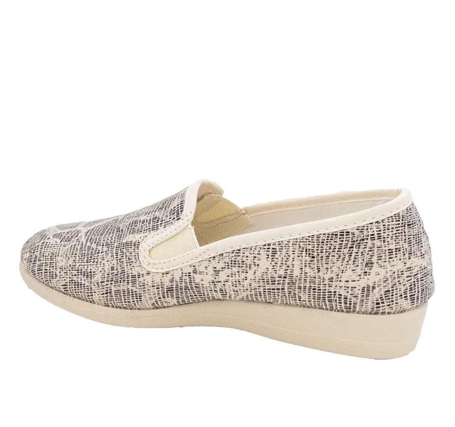 ZAPATILLA CANO CONFORT 2332 ELASTICOS FRESCO Y CÓMODO PARA MUJER NATURAL 28385