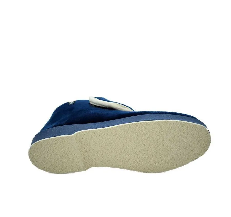 ZAPATILLA PARA CASA BOTA CÓMODA PANTUFLA VELCRO MARINO FORRO PURA LANA 25793