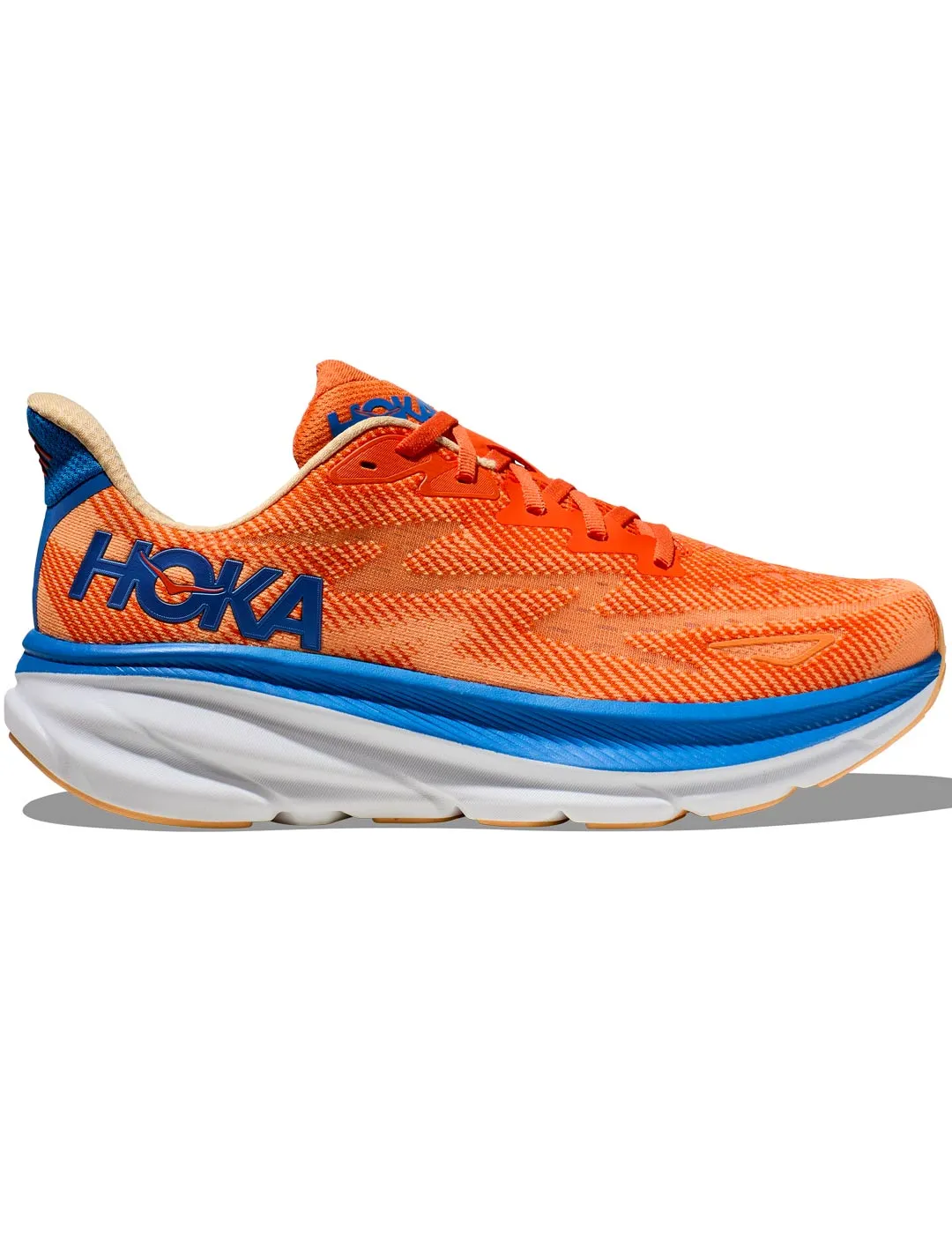 ZAPATILLA RUNNING HOMBRE CLIFTON 9, NARANJAAZULON