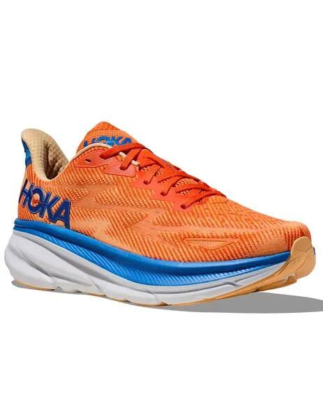 ZAPATILLA RUNNING HOMBRE CLIFTON 9, NARANJAAZULON