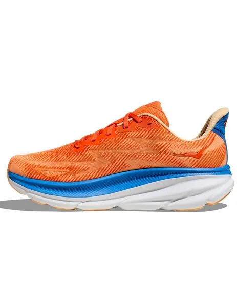 ZAPATILLA RUNNING HOMBRE CLIFTON 9, NARANJAAZULON