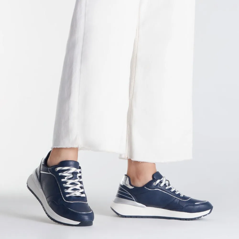 Zapatillas Urbanas Para Mujer Malabar Platina Navy 1