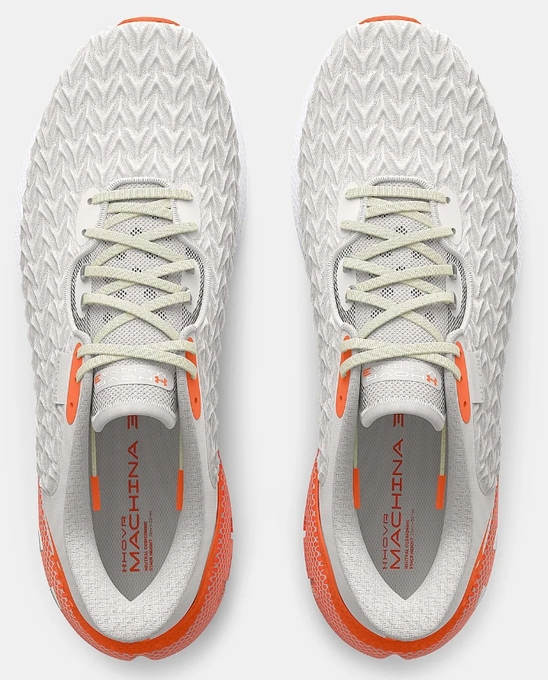 ZAPATOS UNDER ARMOUR HOVR MACHINA 3 CLONE  WHITE CLAY/DARK TANGERINE  WOMEN´S