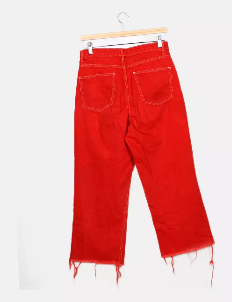 Zara Jeans rojo ancho